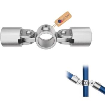 Hot‑Dip Galvanized Interclamp – 42 mm Dual Swivel Tube Connector