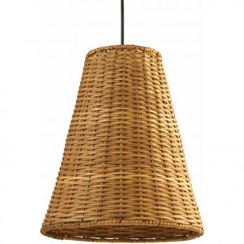 LEDS-C4 Lampada a Sospensione Caribe in rattan, Ø 260 cm, E27 15W, Nero Rattan Naturale, 517Lm