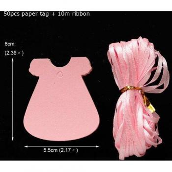 Etiquetas de embalaje en forma de vestido, 50 unidades