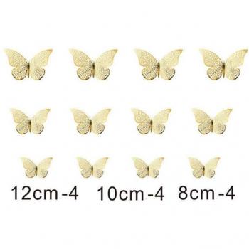 Set de 12 Mariposas de Pared 3D Adhesivas Multicolor