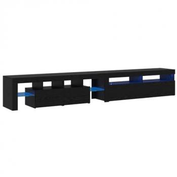 Meuble TV Moderne 2 Pcs Chêne Noir
