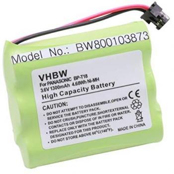 Vhbw 1300mAh NiMH Akku passend für Panasonic KX-TCL Modelle