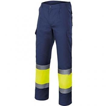 Bicolore Haute Visibilité Vélilla, Pantalon Bleu Marine/Jaune S