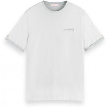 Men's Scotch & Soda Grey Garment-Dyed T-Shirt with Logo