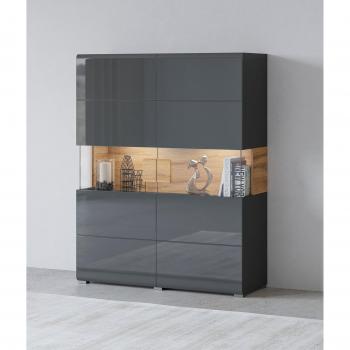 Estantería Torsone 107 con puertas de vidrio y aglomerado