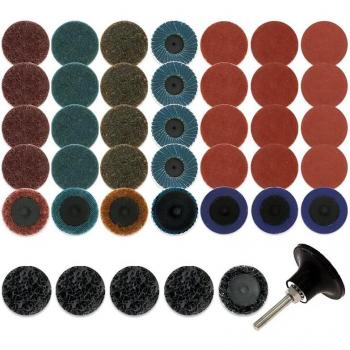 41Pcs Roloc Sanding Discs with 1/4 Inch Tray Holder