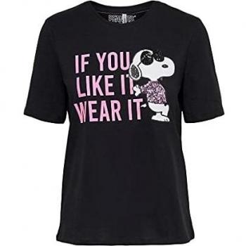 Top Only S/S nera con stampa