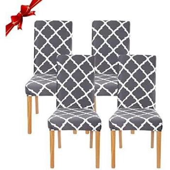 Jaotto Coprisedia Universale Elasticizzato 4 Pezzi, Fodere per Sala da Pranzo e Cucina, Coperture Lavabili e Estraibili