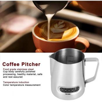 Latte Art Pitcher with Built-in Thermometer