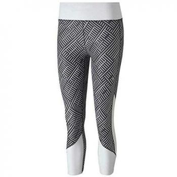 Puma Damen Last Lap 3/4 Kompressionslegging mit Graphic Design Weiß/Schwarz