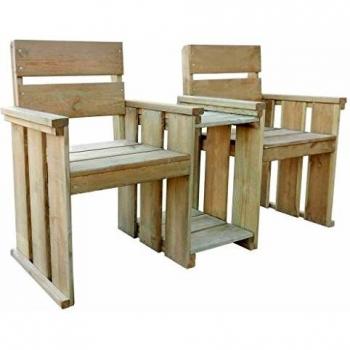 Banc de Jardin en Bois de Pin Imprégné 2 Places