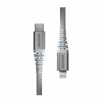 Swissten Kevlar‑Stabiles USB‑C‑zu‑Lightning Kabel 1,5 m – Weiß