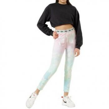 Pastel Cloud Design Leggings by Hype Girls, Black for Teens