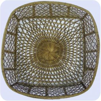 Allzweck-Rattan-Viereckskorb – Dekorationsregal, Holzhandarbeit, hellbraun, 70 cm groß