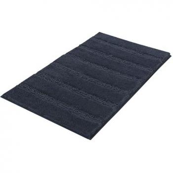 Badematte KLEINE WOLKE Monrovia, blau (navy), H:23mm, Kunstfaser, Badematten, Badteppich, Uni Farben, gestreift, aus Mikrofaser, waschbar