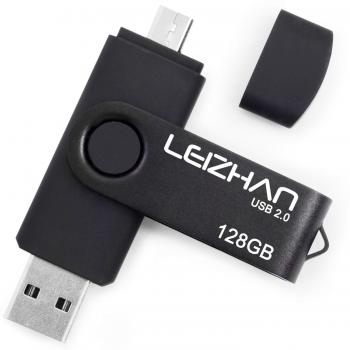 LEIZHAN Clé USB 2.0 OTG 128Go Mémoire Stick pour Android et PC