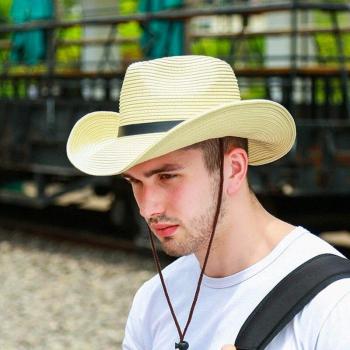 Adjustable Chin Strap Cowboy Hat for Men