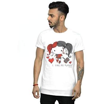 White Justice League “I Love My Puddin’” Shirt for Men – DC Comics, Size L