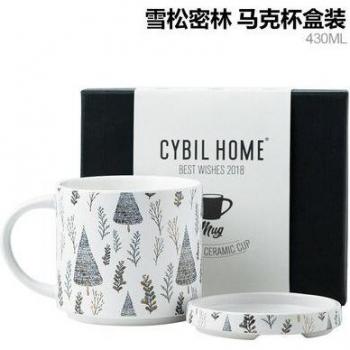 OUSSIRRO Christmas Gift Mug with Lid and Spoon for Lovers