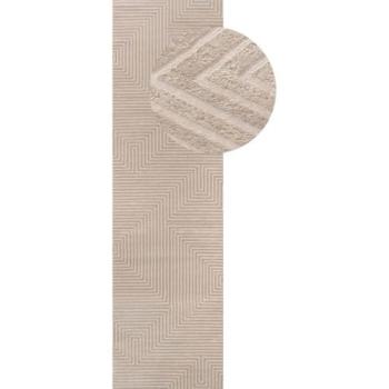 Stain‑Resistant Carmel Beige Geometric Area Rug – 80 × 300 cm