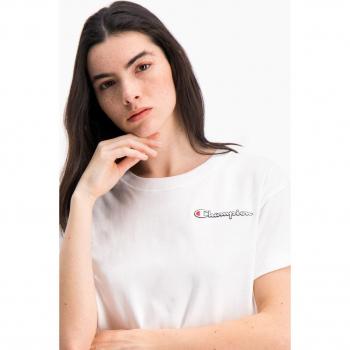 Champion Women's Crew Neck T-Shirt, White, Size L