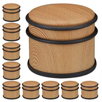 Butoirs de porte en lot de 10, design bois, Relaxdays