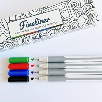 Teachly Fineliner 0,4 mm, Farbvielfalt, 4 St