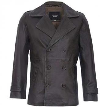 Amara Mens Brown Leather Peacoat (2XL) – Infinity Collection
