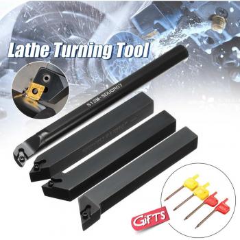 Ensemble de tournage 12mm avec 4 barres et inserts DCMT0702