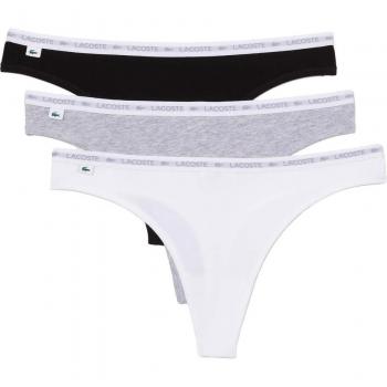 Tanga Lacoste Triple Pack – Blanco/Gris/Negro, XS