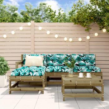 Conjunto Lounge Pinho Impregnado – 5 Peças VidaXL para Jardim