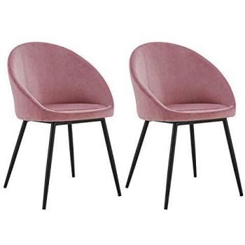 HAPPY GARDEN Retro Duo Stühle – Rosa Samt