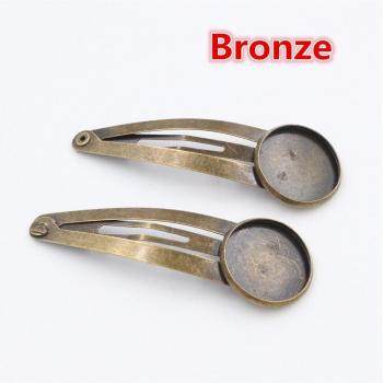 Silberne Haarnadel Clips, 10 Stück, 16mm/18mm, aus Rhodium-Bronze