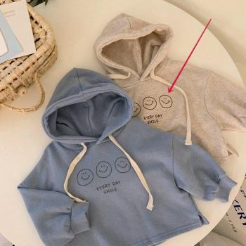 Sudaderas estilo coreano para niños/niñas, suéter con capucha en azul albaricoque y letras divertidas, moda primavera 2022