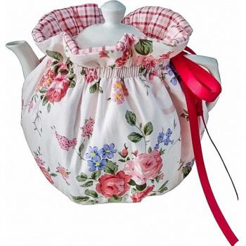 Cubierta de té de algodón, diseño floral vintage, para cocina y hogar