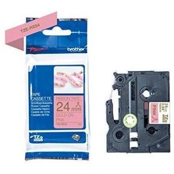 Brother textiles Schriftband TZe-RE54 gold auf rosa