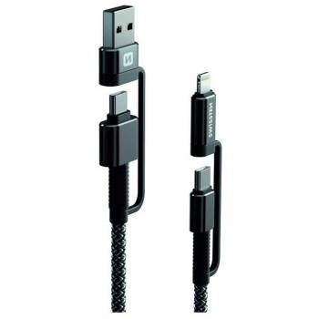 Swissten 60 W câble USB/USB‑C gris – 1,5 m
