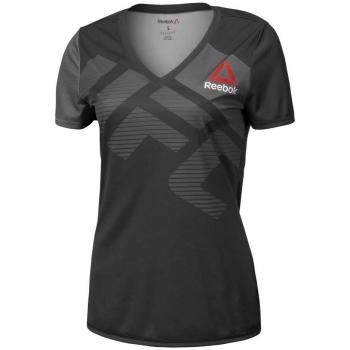 Camiseta Térmica Reebok UFC FK Blank Jersey Negra Mujer