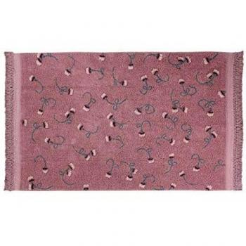 Tapis Coton Lavable Motif Jardin Anglais 140x210 cm
