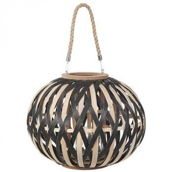 Lanterna Di Bambù 37 Cm Naturale E Nero Besah