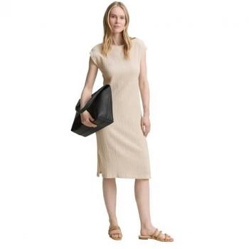 TOM TAILOR Damen Crinkle Kleid Grün Polyester 44