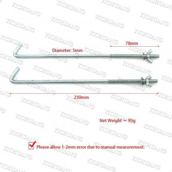 Soporte de batería con tornillos, 23cm, 2 uds