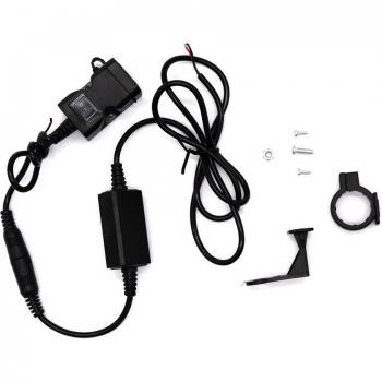 Kit de Instalación de Cargador Dual USB en Manillar de Motocicleta 12-24V a Prueba de Elementos
