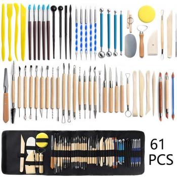 61-Piece Clay Sculpting and Carving Tools