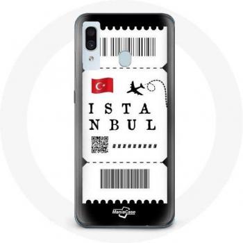 Istanbul Flight Ticket Design Case for Samsung Galaxy A20
