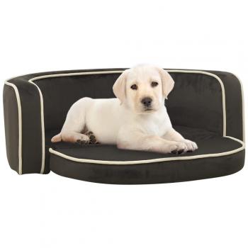Divano Pieghevole per Cani 73x67x26 cm in Tessuto Pile Grigio Scuro