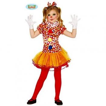 Clown dress enfant rouge 3 ans polyester