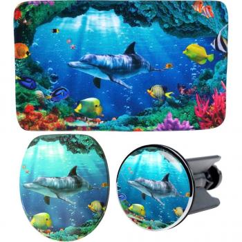 Badaccessoire-Set Delphin Korallen, 3-teilig von Sanilo
