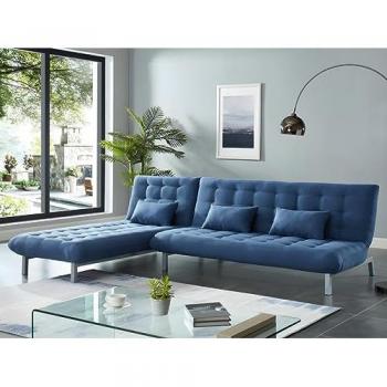 Vente-unique Canapé modulable convertible en tissu HORNET