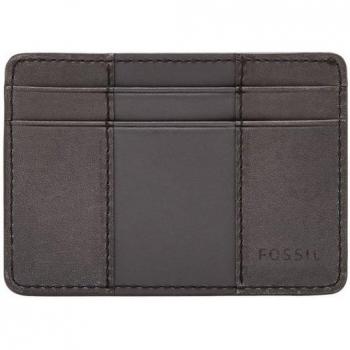 Fossil Everett – Porte-cartes gris foncé pour homme et femme